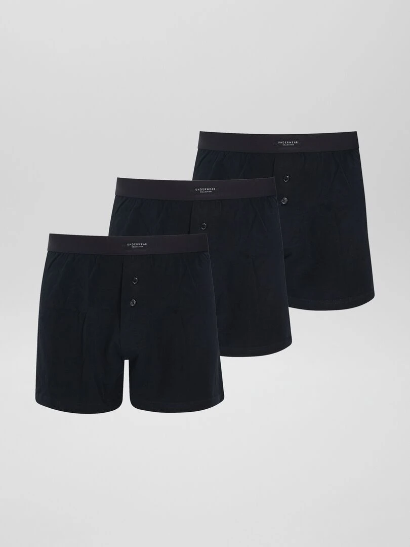 Lot de 3 boxers unis Noir