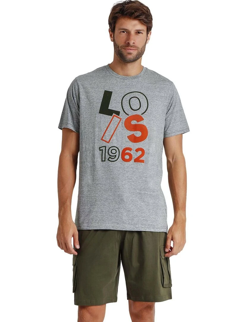 Pyjama short t shirt Cargo Lois Kaki