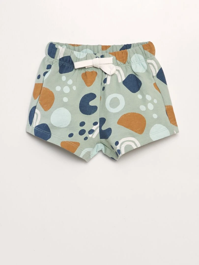 Ensemble t shirt + short en french terry   2 pièces   Bleu