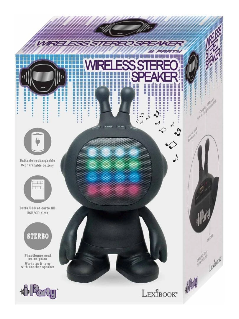 Enceinte Tws/stéréo En Forme De Robot Avec Effets Lumineux  Finition Rubber   N/A