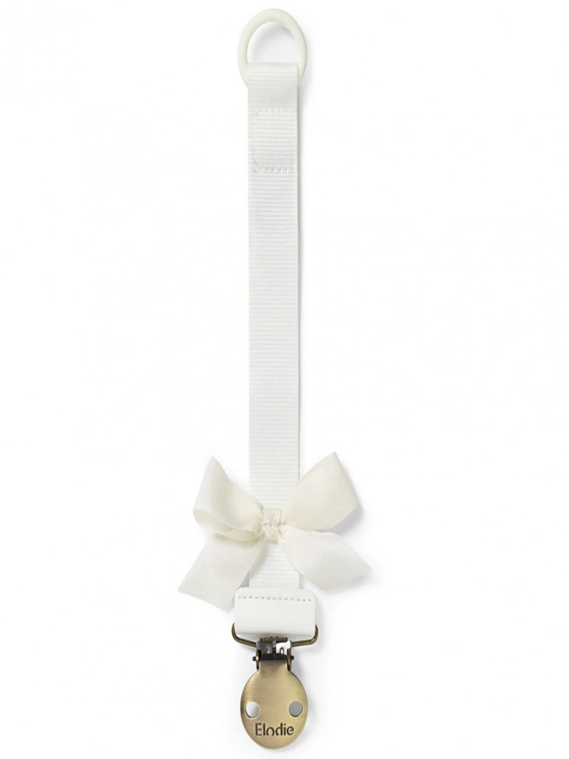 Attache Sucette Noeud Vanilla White Ecru
