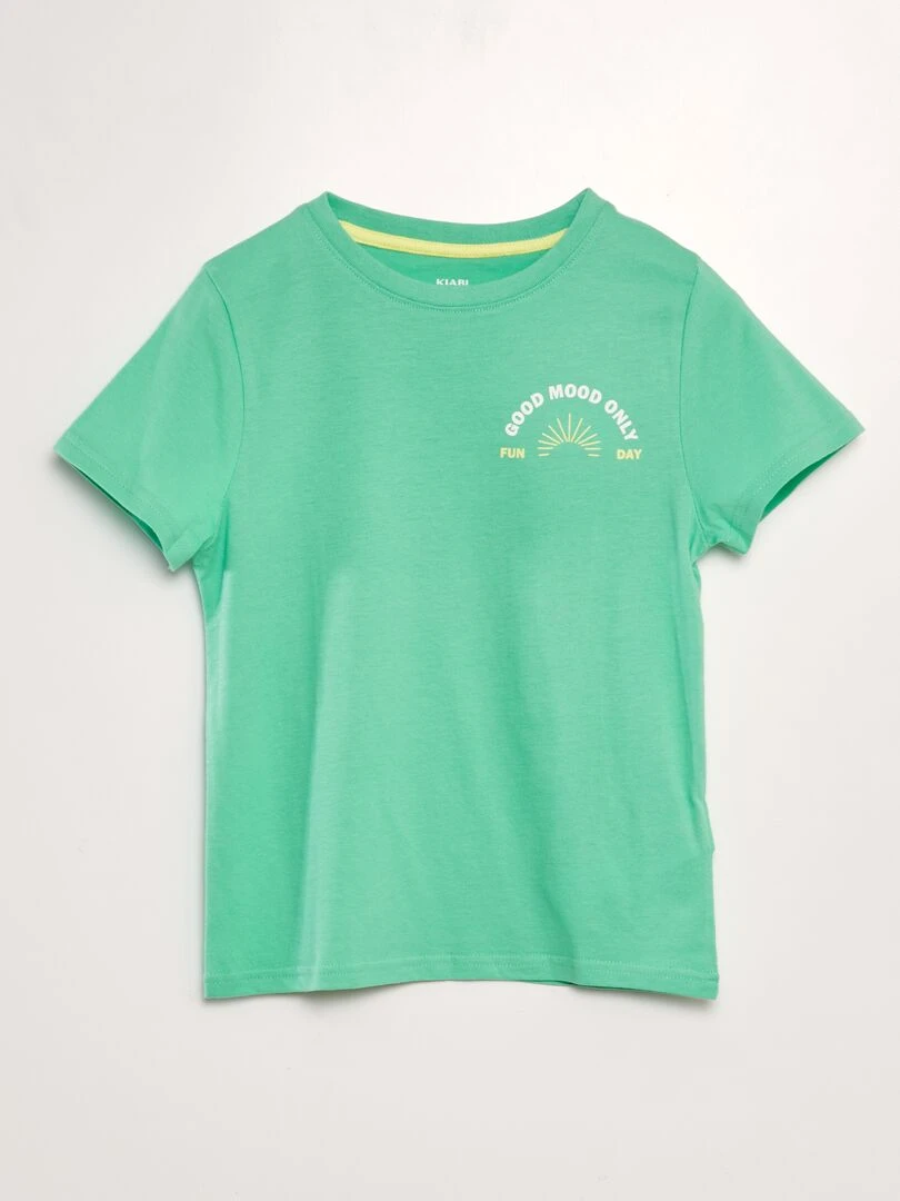 T shirt imprimé à messages Vert