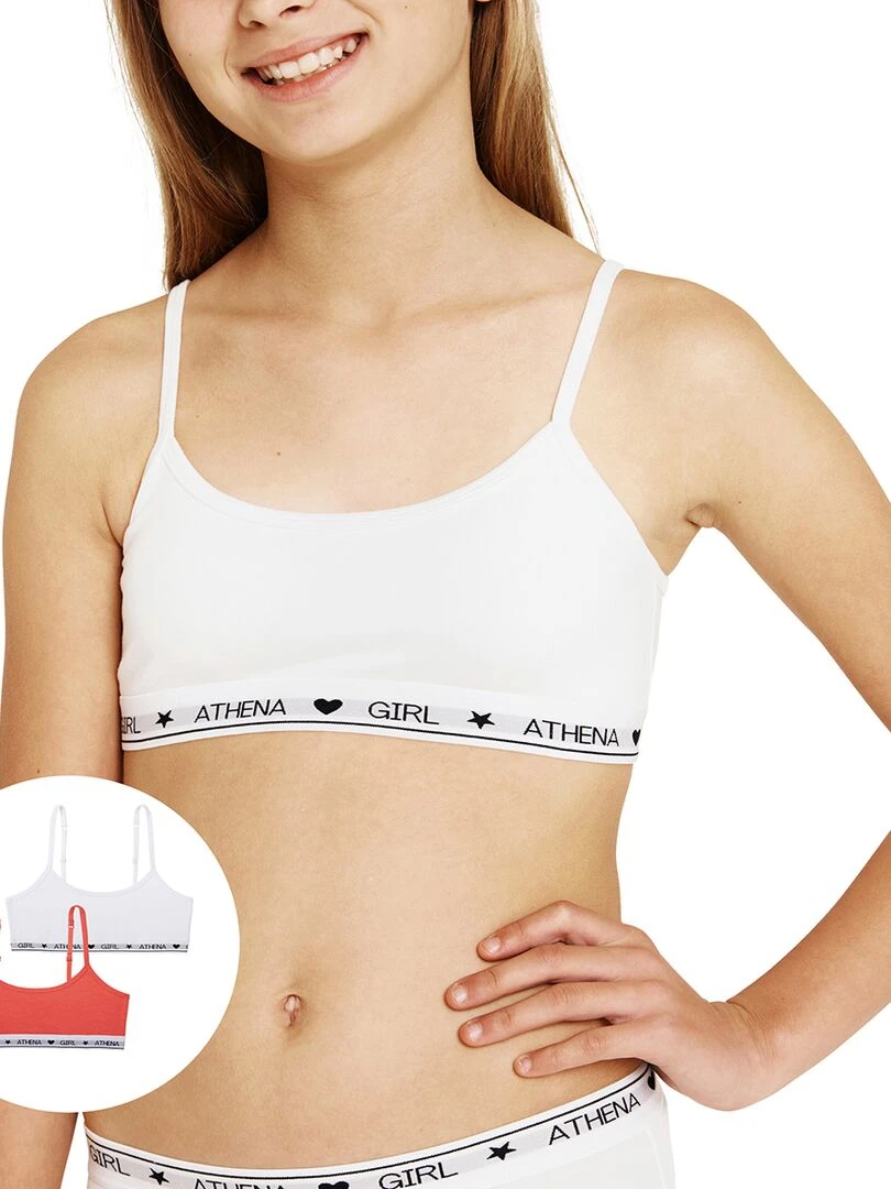 Lot de 2 brassières fille Coton Ultra Doux Girl by Blanc Rose
