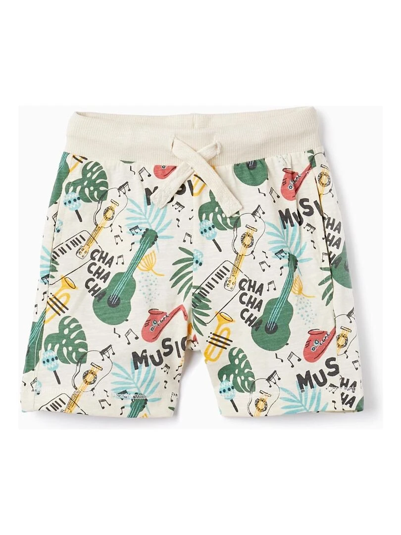 Short de sport en coton pour bébé garçon 'Cuba' Blanc