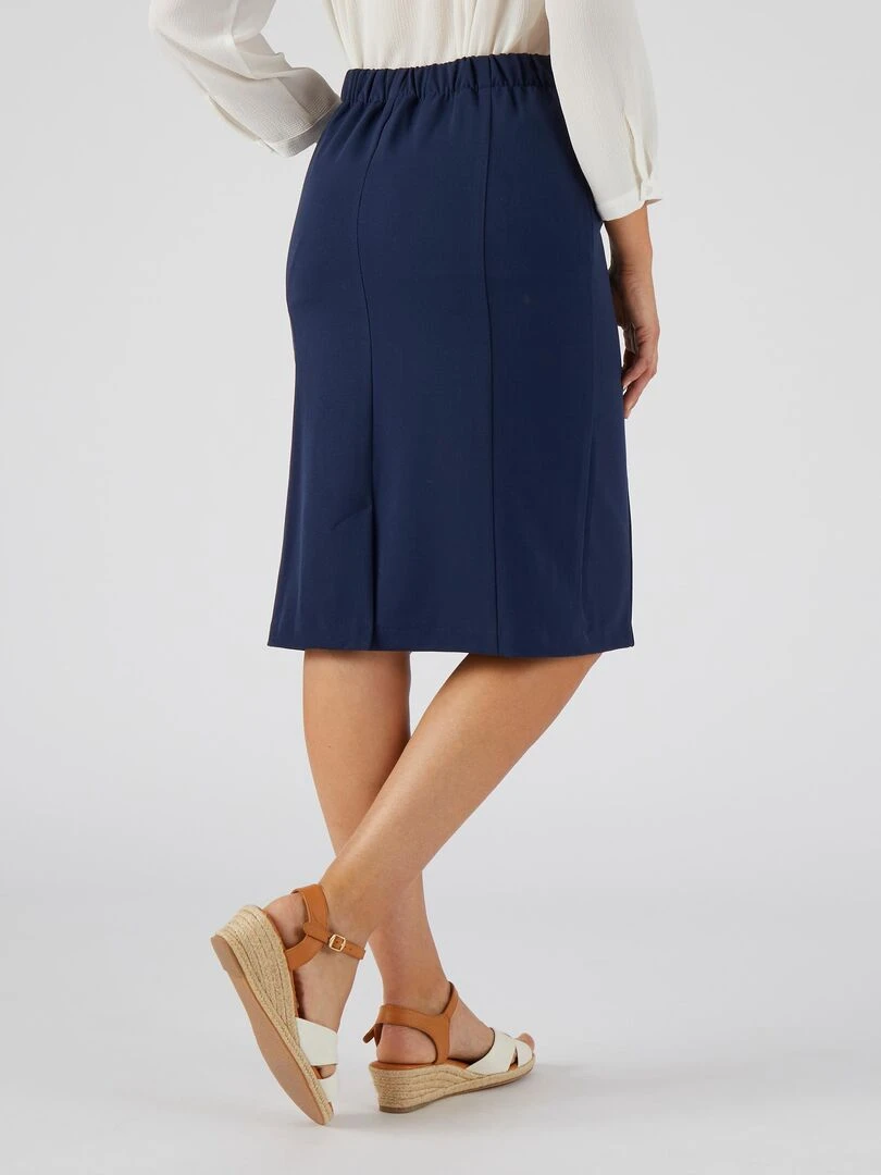 Jupe droite stretch   Damart   Bleu marine