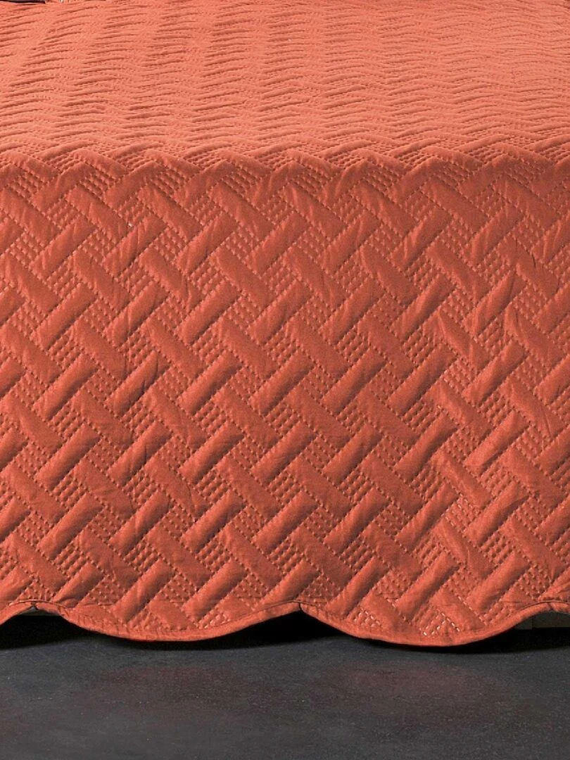 Couverture molletonné surpiquage graphique   Cuivre