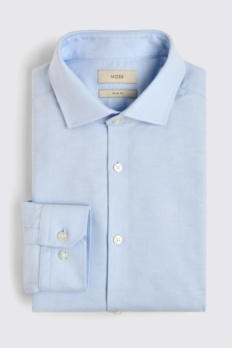 Slim Fit Sky Oxford Shirt   Buy Online at Moss