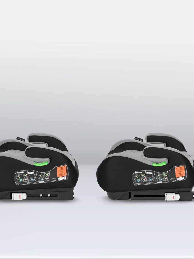 Réhausseur bas LIONELO Luuk Fix i Size   Groupe 2/3   ISOFIX   Gris   Noir Gris