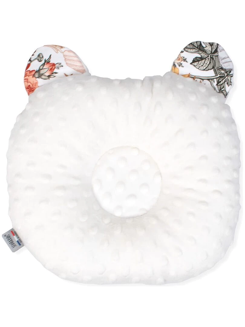 Coussin anti tête plate réversible en minky Néo Vintage Ecru