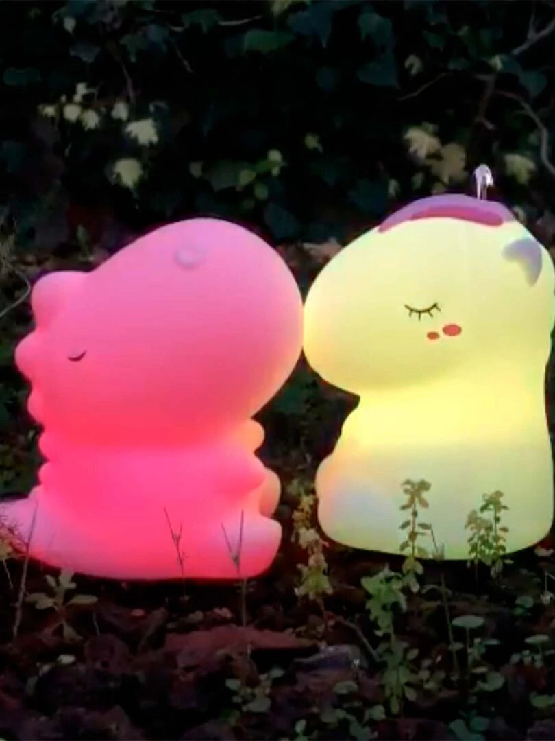 Veilleuse lumineuse tactile en silicone  Dino   Blanc