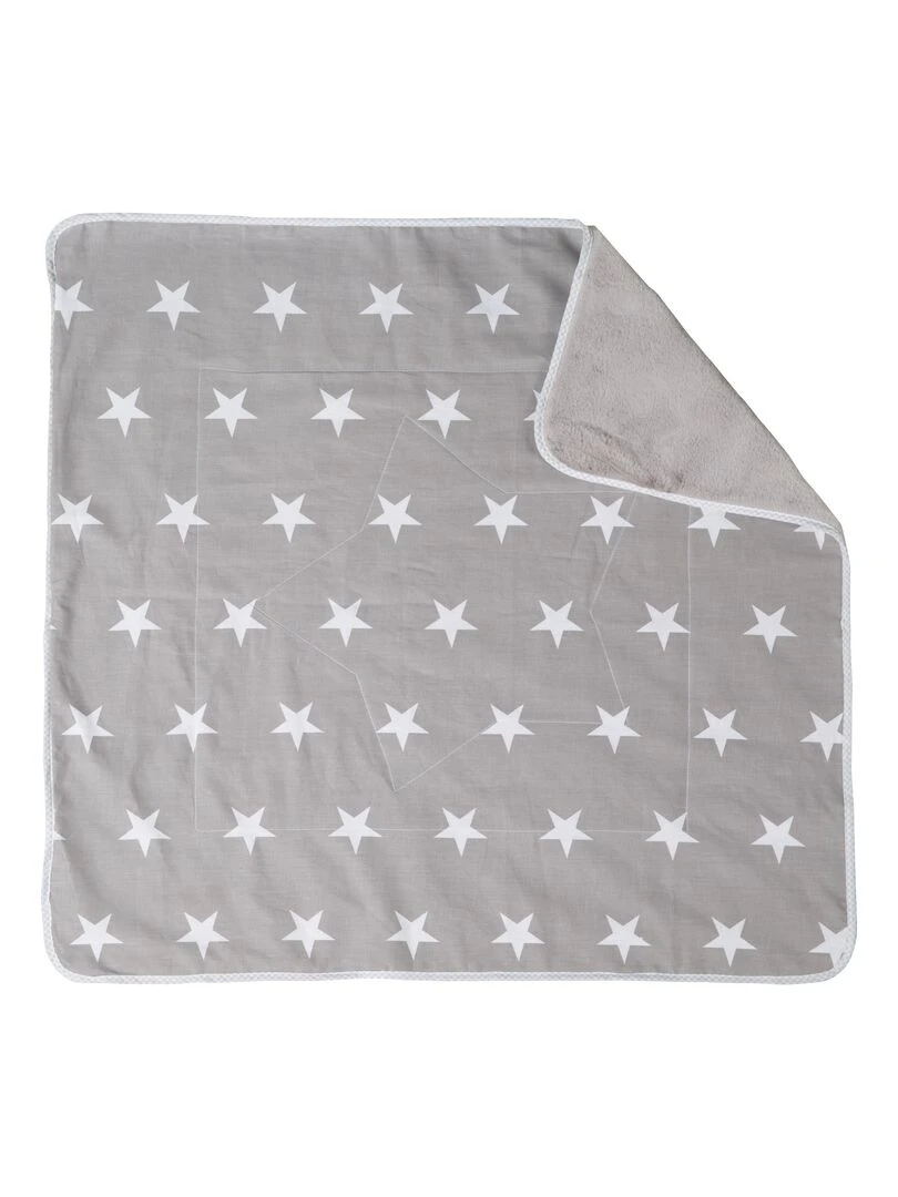 ROBA Couverture de Bébé "Little Stars" 80 x 80 cm Gris / Blanc Gris