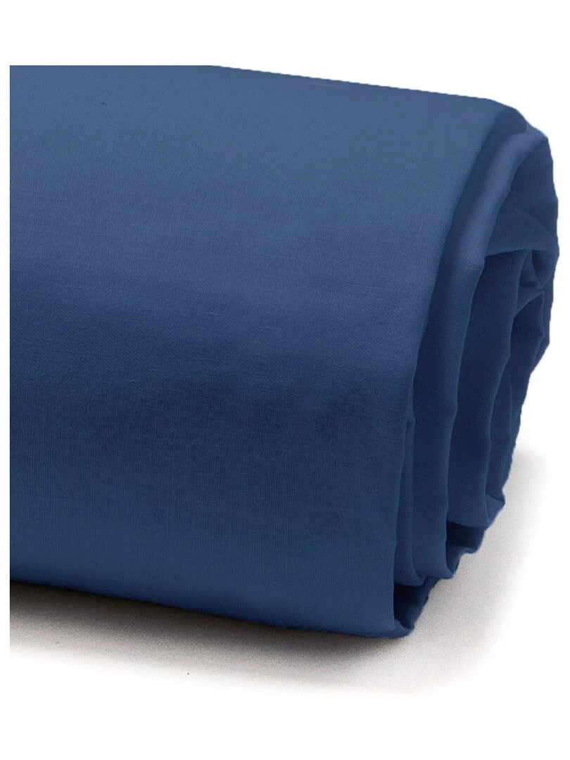 Drap Housse 2 personnes uni '57FILS' 'TODAY'   Bleu marine