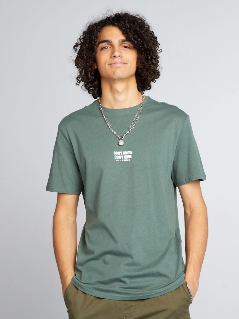 T shirt classique imprimé Vert