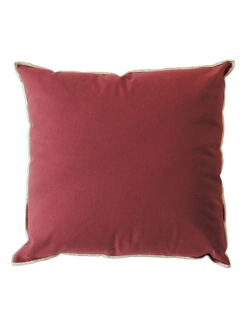 Coussin déhoussable uni au style chic Rouge foncé