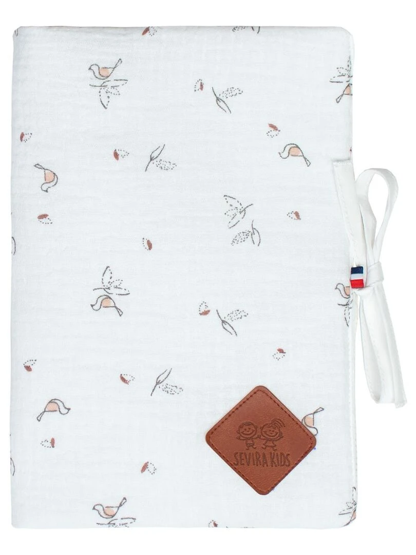 Protège carnet de santé bébé en gaze de coton Melody Multicolore