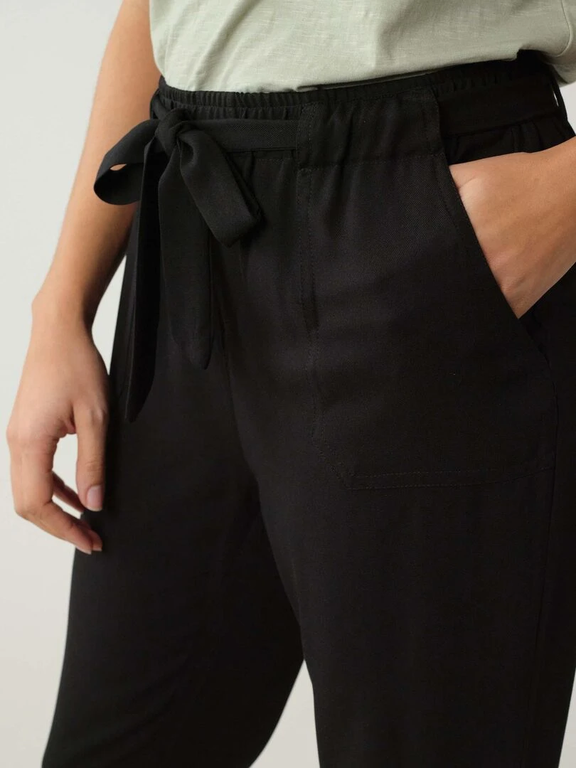 Pantalon fluide uni pour femme 'Deeluxe'   Noir