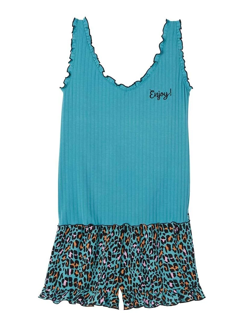 Top + short Féline Pomm'Poire Bleu