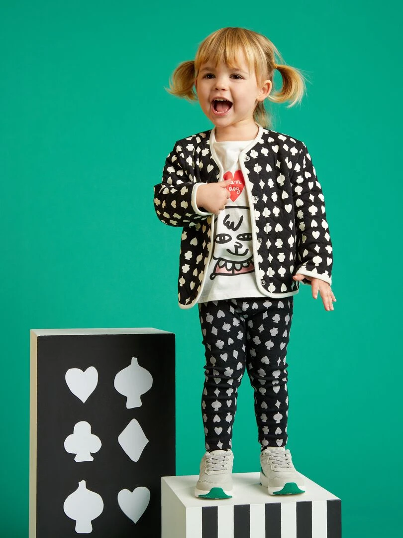 Legging côtelé X Little Bad Wolf Mixte Blanc/noir