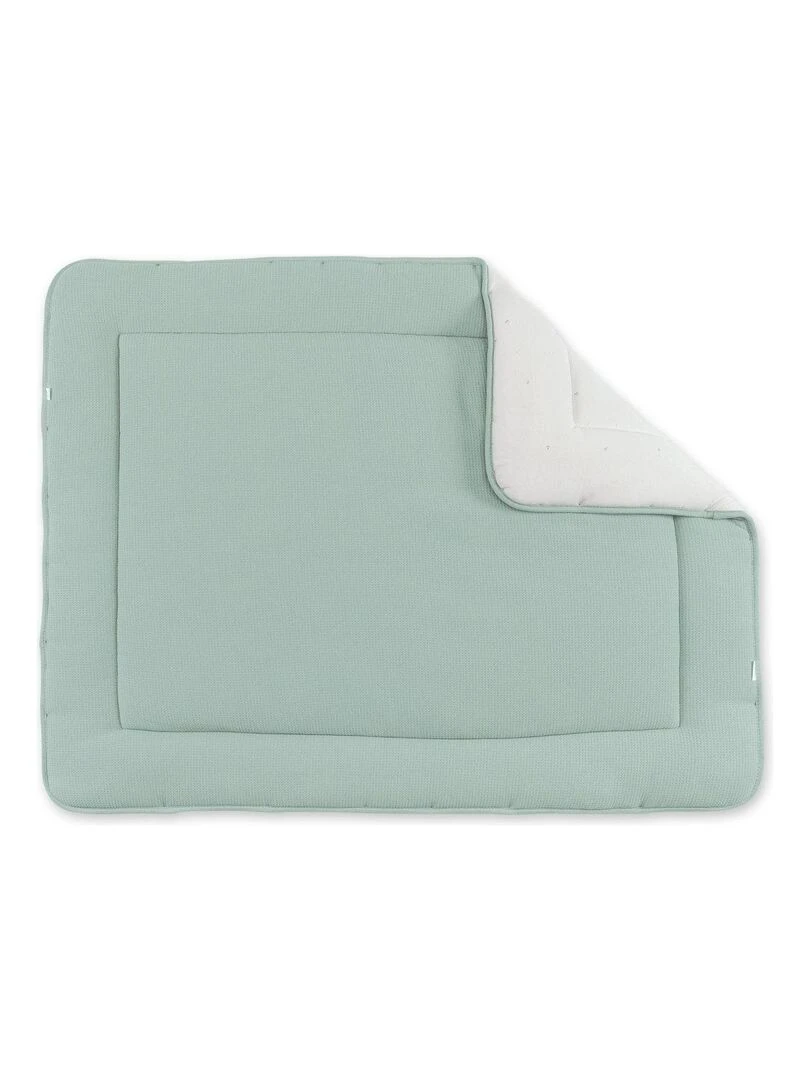Bemini Tapis de parc et jeu Pady waffle Bio et jersey Bio Vert sapin