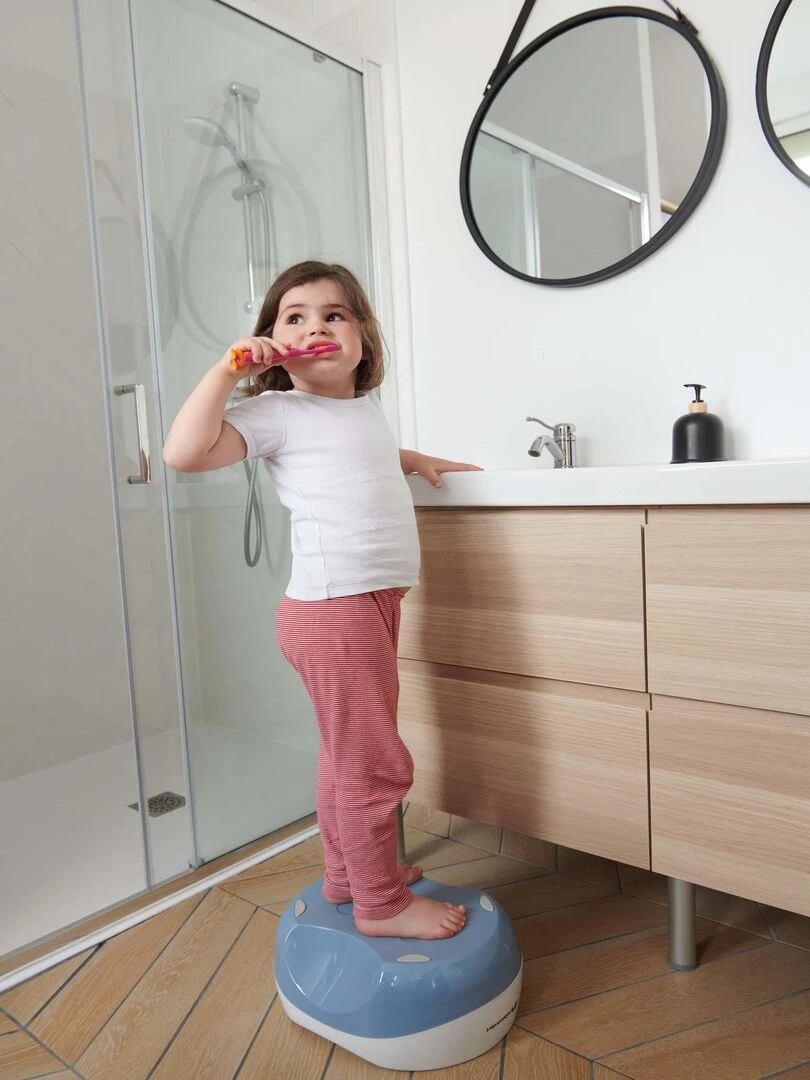 Bebeconfort Pot Bébé 3 en 1 : Pot d’apprentissage  réducteur de toilettes et marchepied   Blanc Bleu