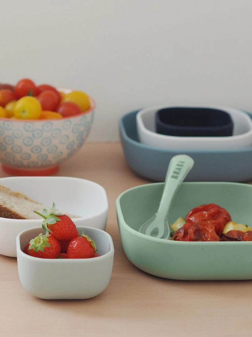 Lot de 3 bols silicone gigogne sagegreen/cotton/mistygreen)   Vert d'eau