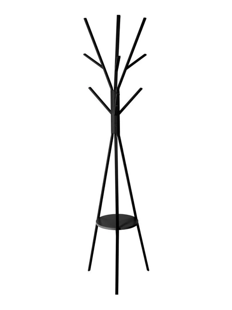 Porte manteaux métal et bois noir Noir