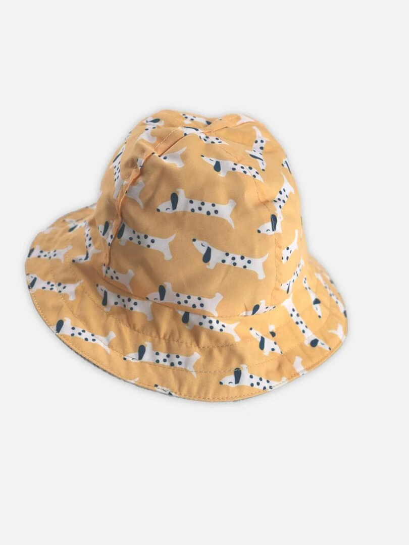 Chapeau Reversible Chiens Archimède Jaune