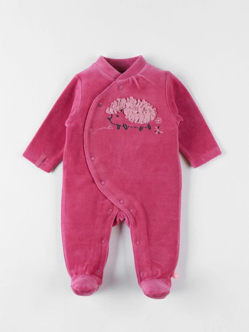 Pyjama 1 pièce hérisson en velours Noukie's Rose