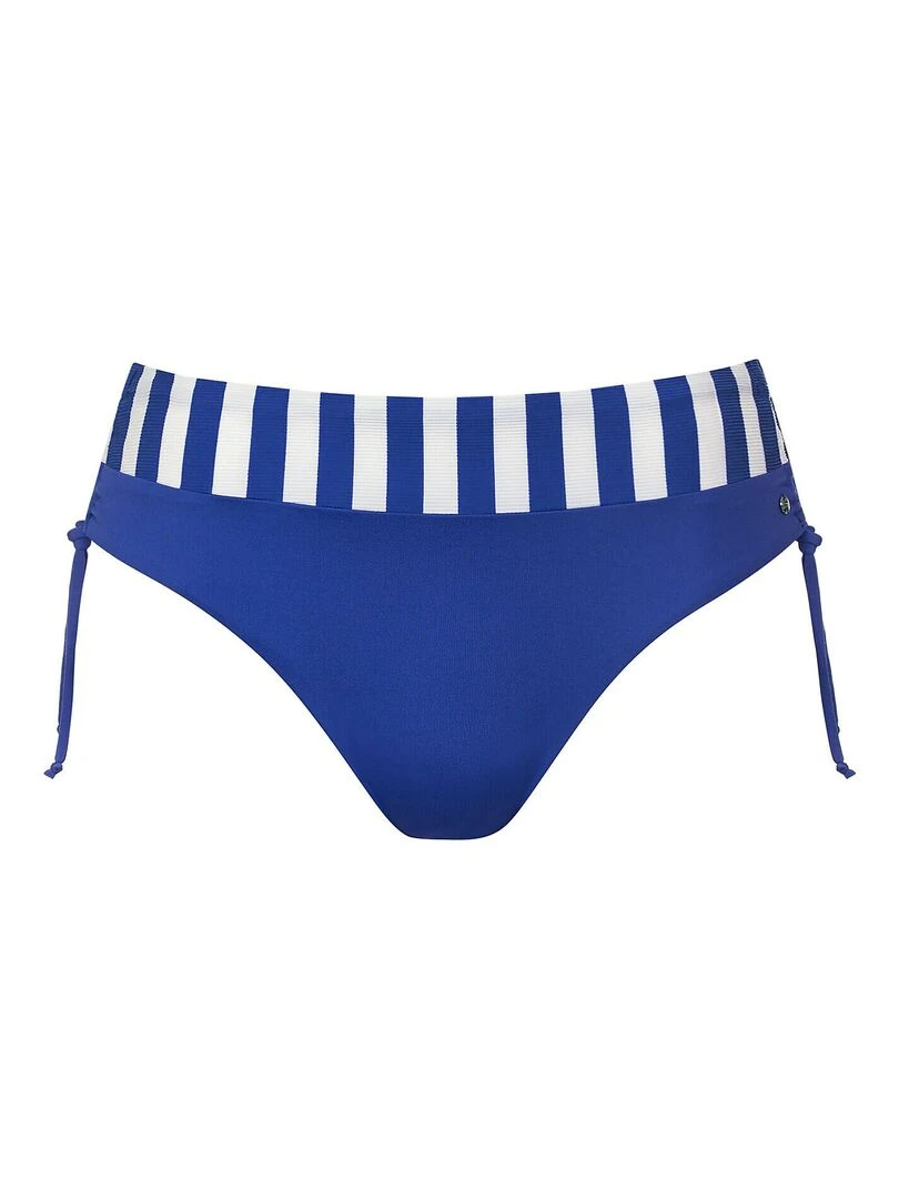 Bas maillot slip de bain taille haute côtés réglables Rhodes   Bleu