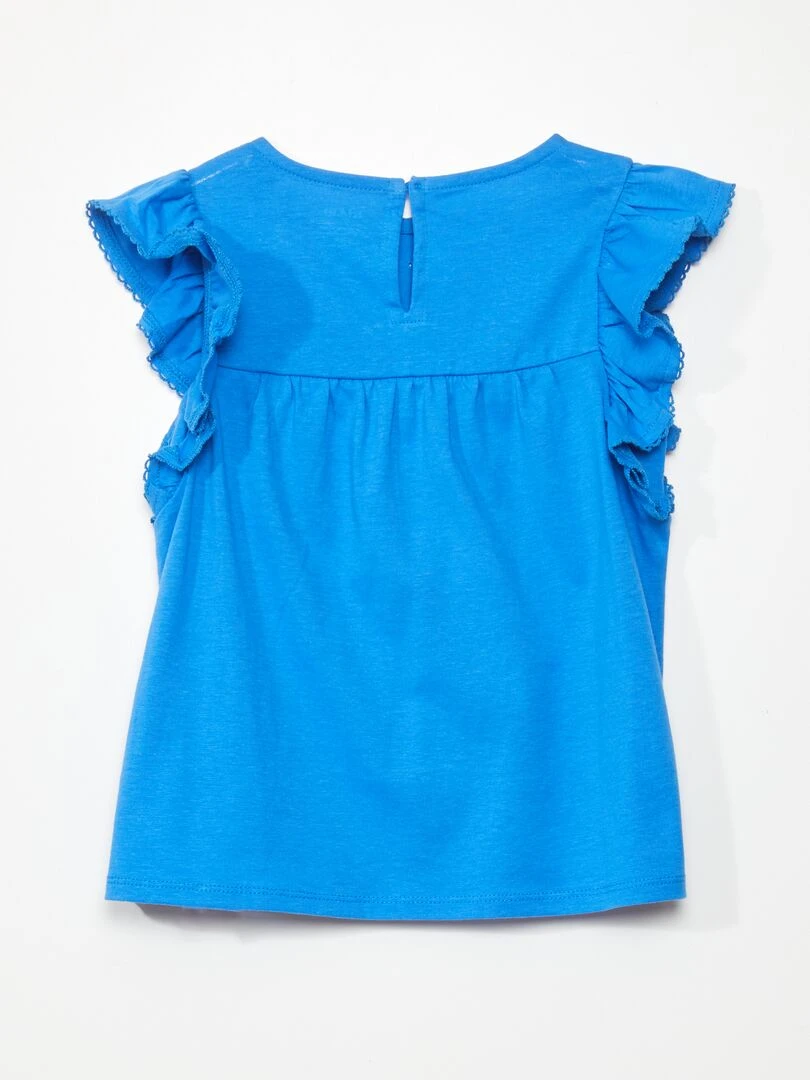 T shirt avec broderie Bleu