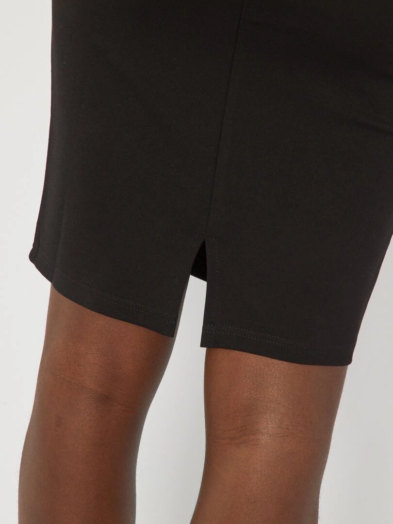Jupe crayon en maille milano   noir