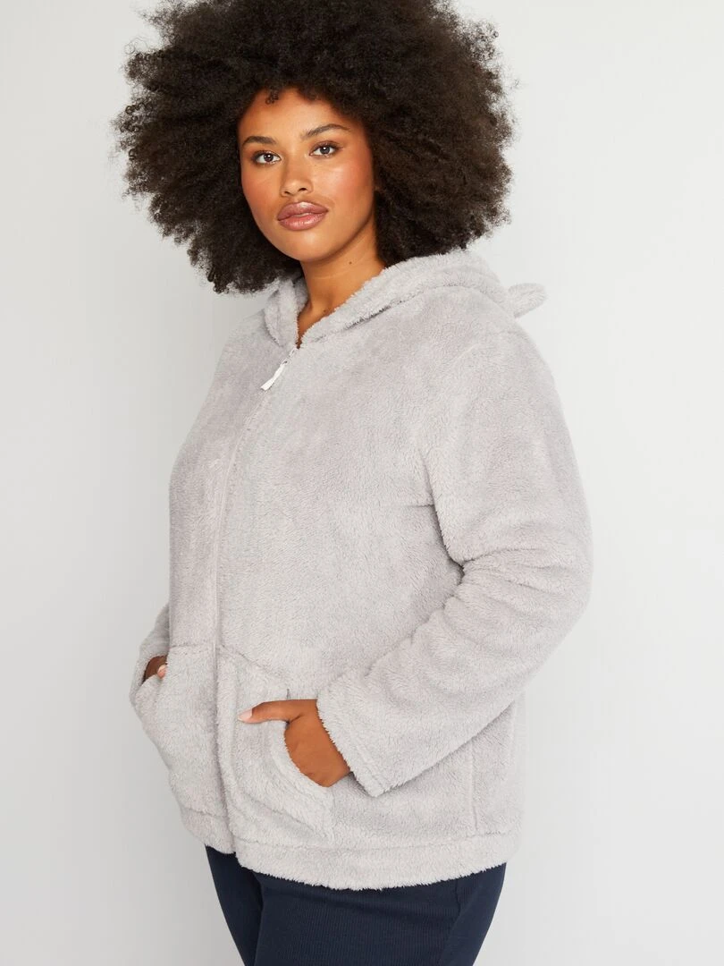 Sweat à capuche gris