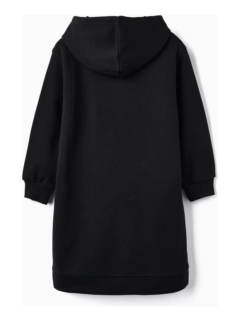 Robe Sweat à Capuche pour Fille 'Halloween Brille dans le Noir' manches longues HALLOWEEN Noir