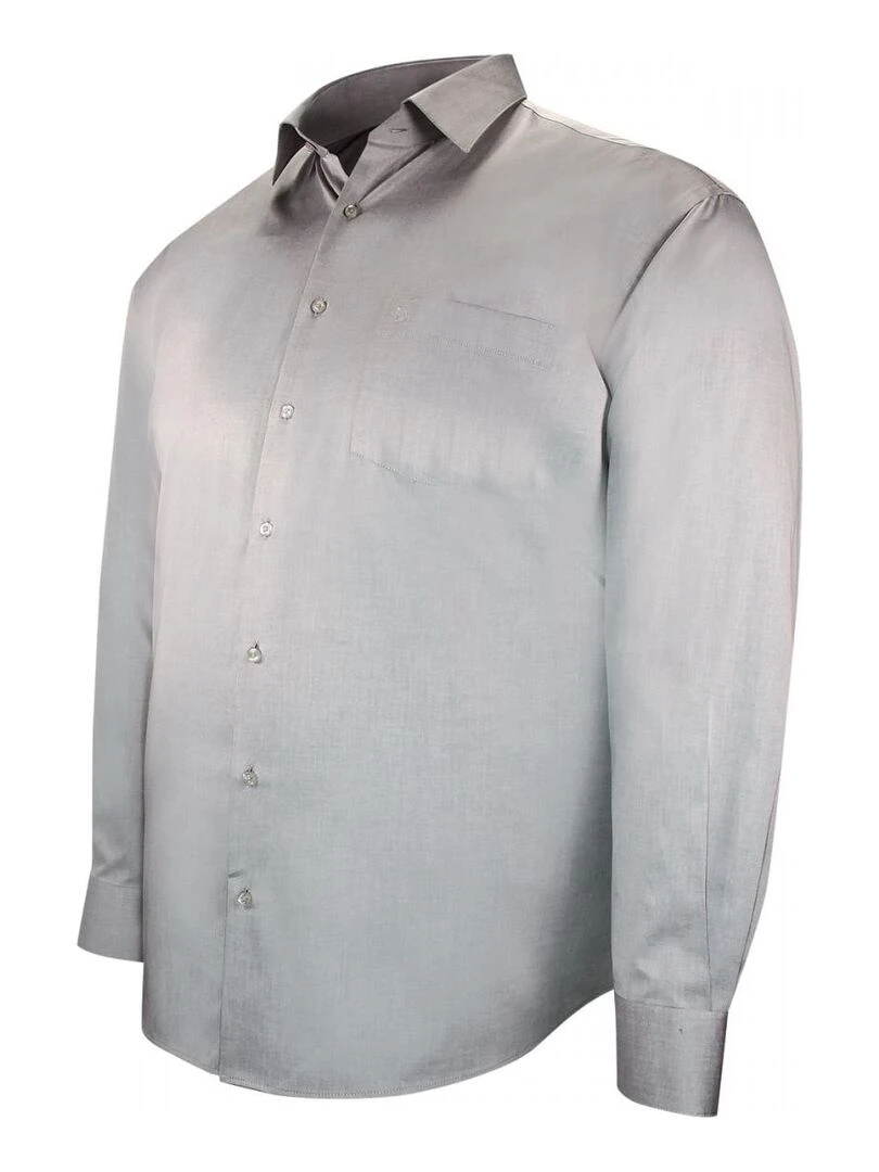 Chemise forte taille unie LISIO   Gris