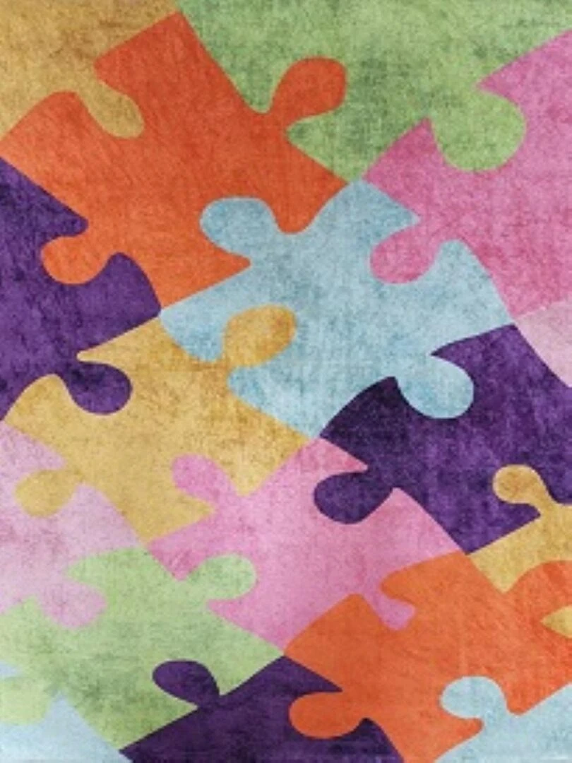 Tapis Coloré PUZZLE Multicolore