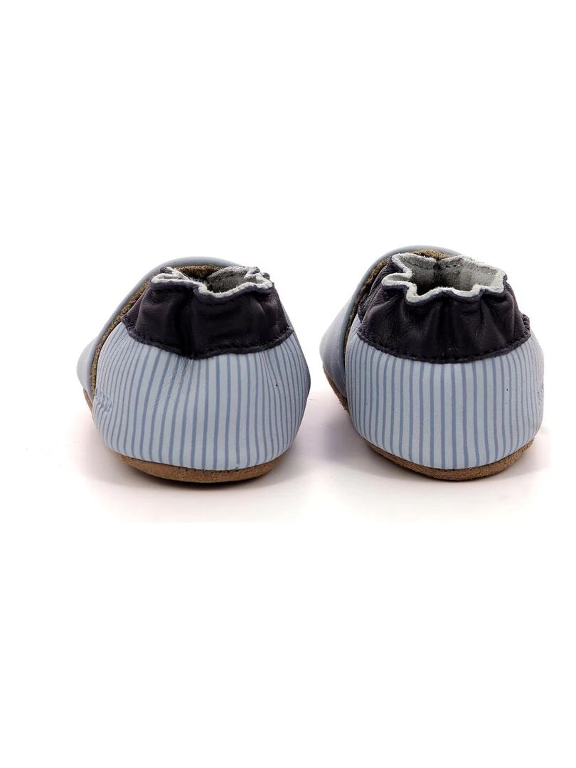 Chaussons Cuir Zebra Rainbow   Bleu