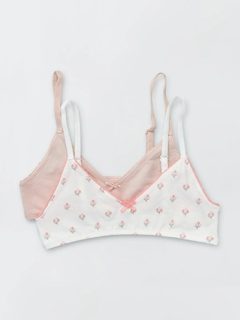 Lot de 2 brassières Rose/blanc