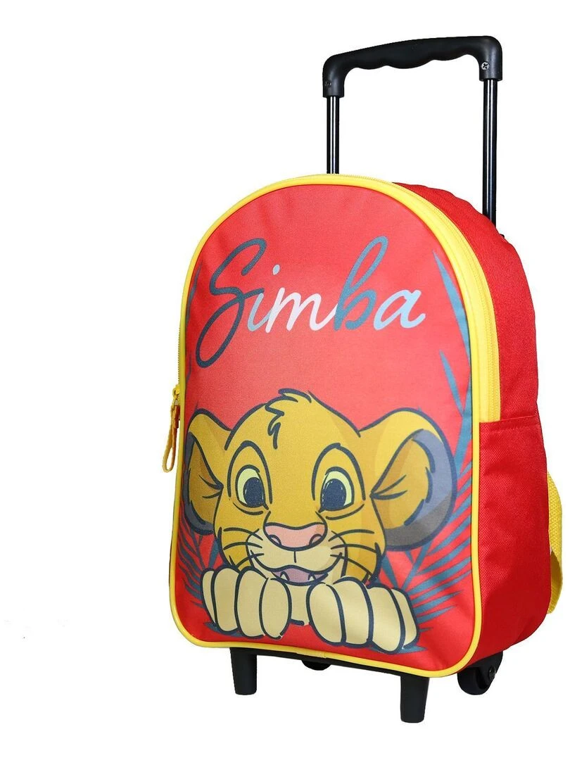 BAGTROTTER Sac à dos à roulettes 31 cm Disney Le Roi Lion Simba Rouge Rouge