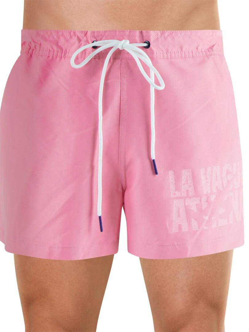 Bermuda de bain court homme Waves Rose clair