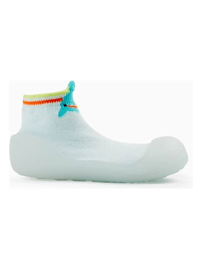 Steppies Chaussons Chaussettes Pour Bébé 'Requin' Bleu clair