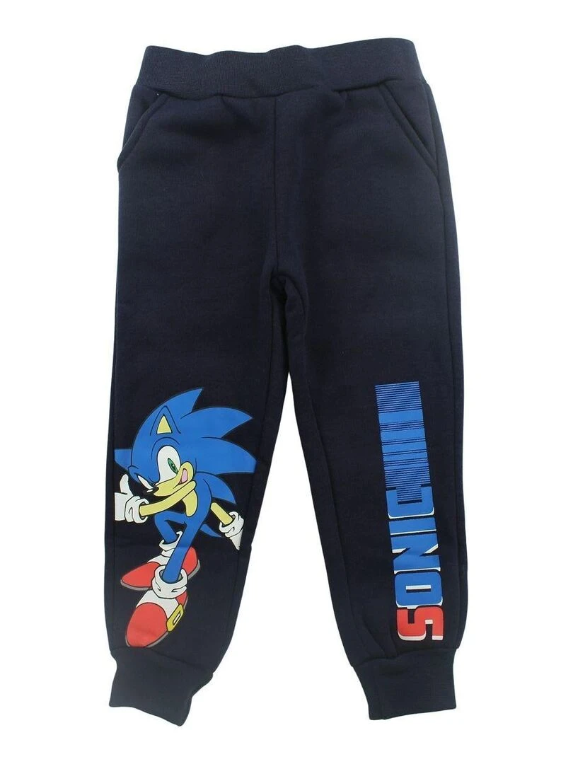Sonic   Ensemble ​​Sweat pantalon garçon Imprimé Sonic   Bleu marine