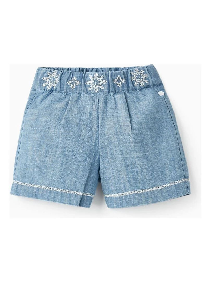 Shorts en jean en coton pour bébé fille ATLANTIC COMPANY Bleu