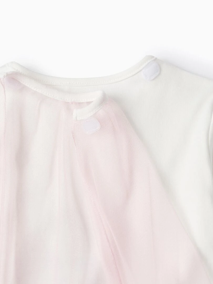 Pyjama en interlock de coton avec cape pour fille 'Fée' manches longues   Blanc