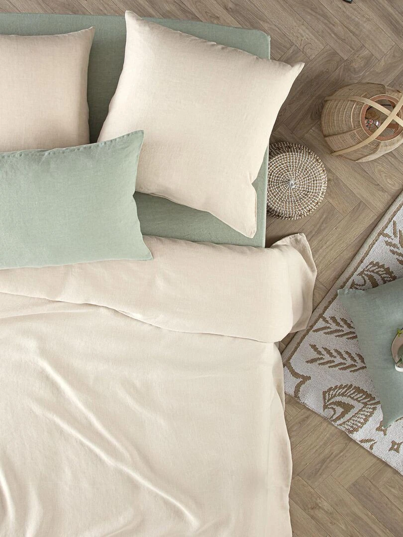 Housse de couette en 100% lin   Beige clair