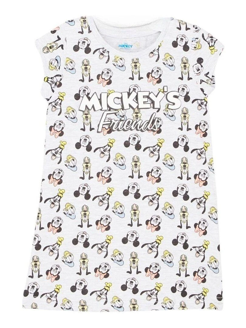 Disney Chemise De Nuit fille imprimé Mickey en coton Gris