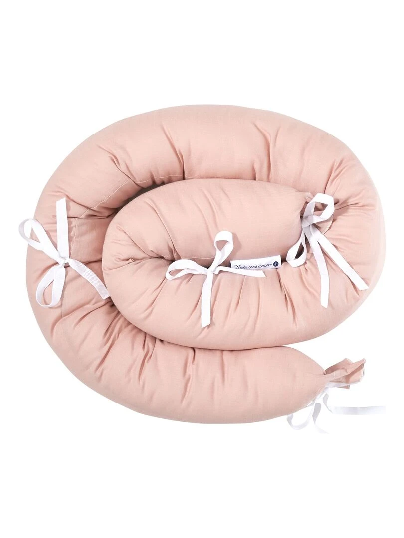 Tour de lit en coton 180 x 9 cm   Rose pâle