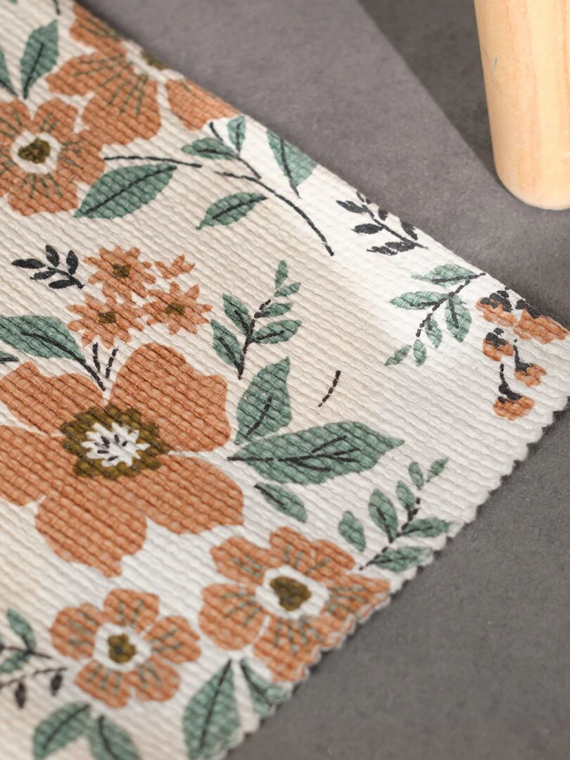 Tapis imprimé 'liberty' Blanc/orange