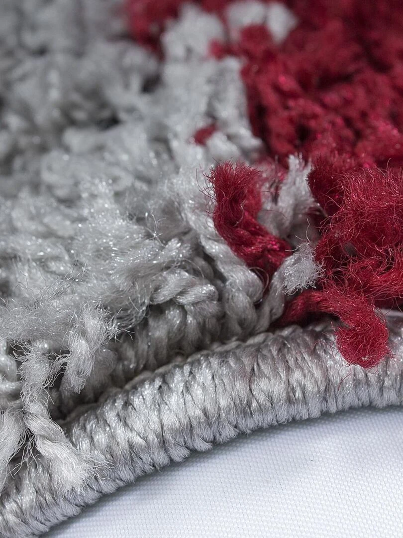Tapis shaggy CARRÉ A OEKO TEX®   Rouge