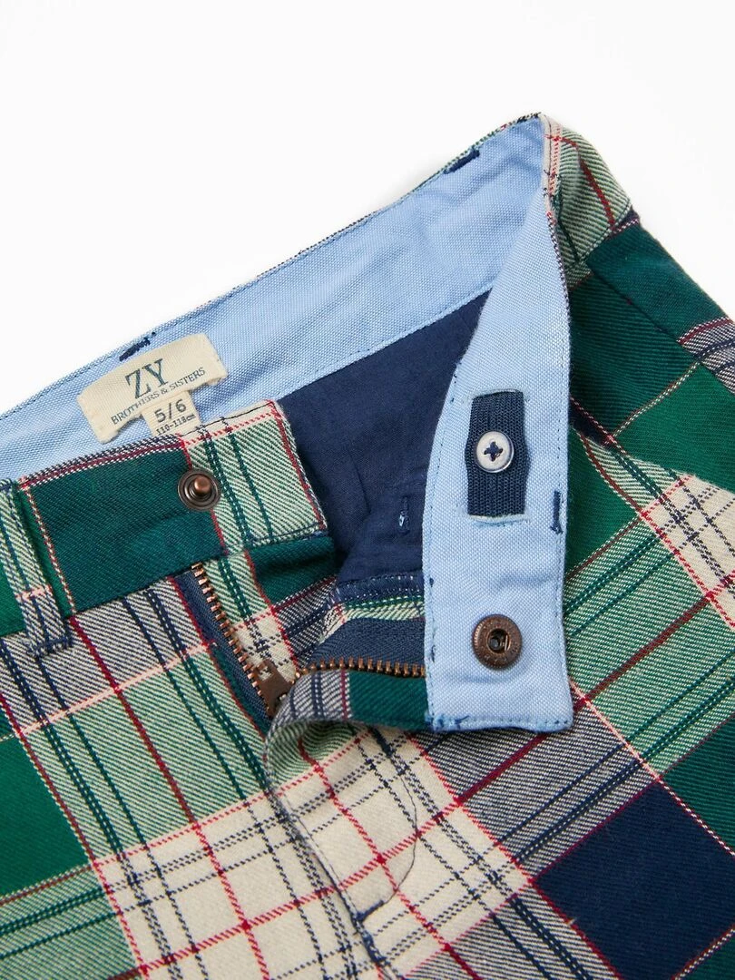 Shorts en coton à carreaux pour garçon 'You&Me'  NOËL   Vert