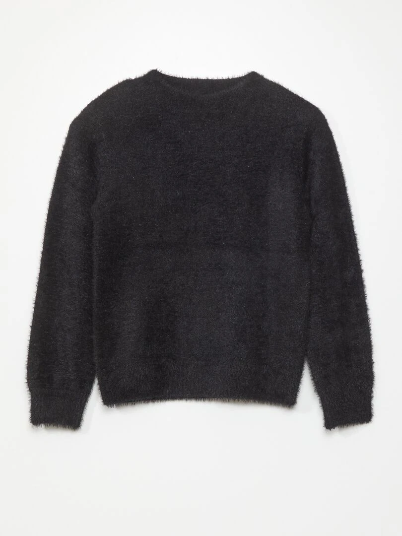 Pull en maille doudou noir